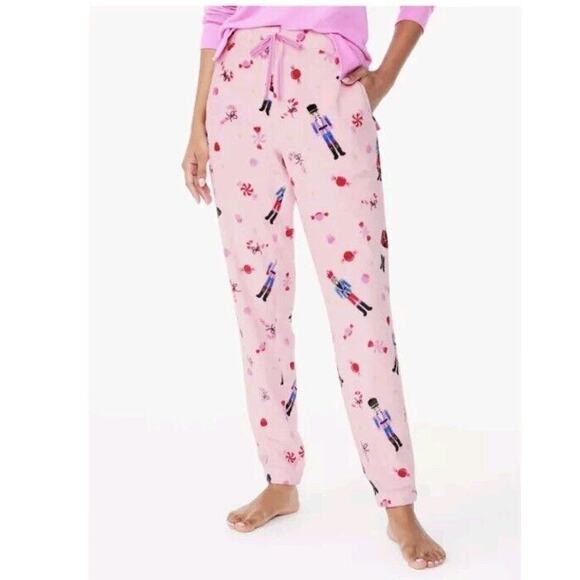 WOMEN'S JOYSPUN PINK NUTCRACKER PLUSH LOUNGE PAJAMA PANTS Plus SIZE 3X 22W 24W - Picture 3 of 7